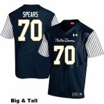 Notre Dame Fighting Irish Men's Hunter Spears #70 Navy Under Armour Alternate Authentic Stitched Big & Tall College NCAA Football Jersey QOQ0599AV